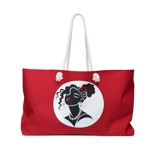 Pearls & Curls 5 | Crimson Kiss Double-Sided Weekender Bag