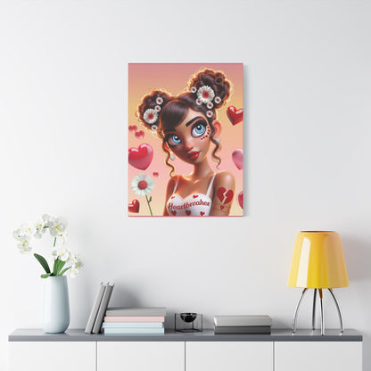 Heartbreaker 1 l Raspberry Satin Stretched Canvas Print