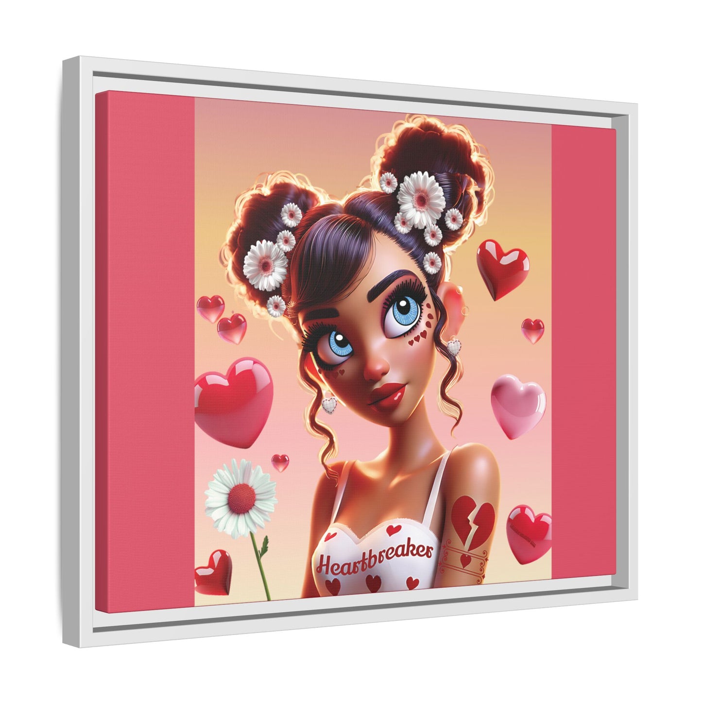 Heartbreaker 1 | Raspberry - Canvas Print, framed matte (multiple sizes/frame colors))