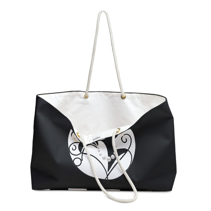 Pearls & Curls 4 | Black Double-Sided Weekender Bag