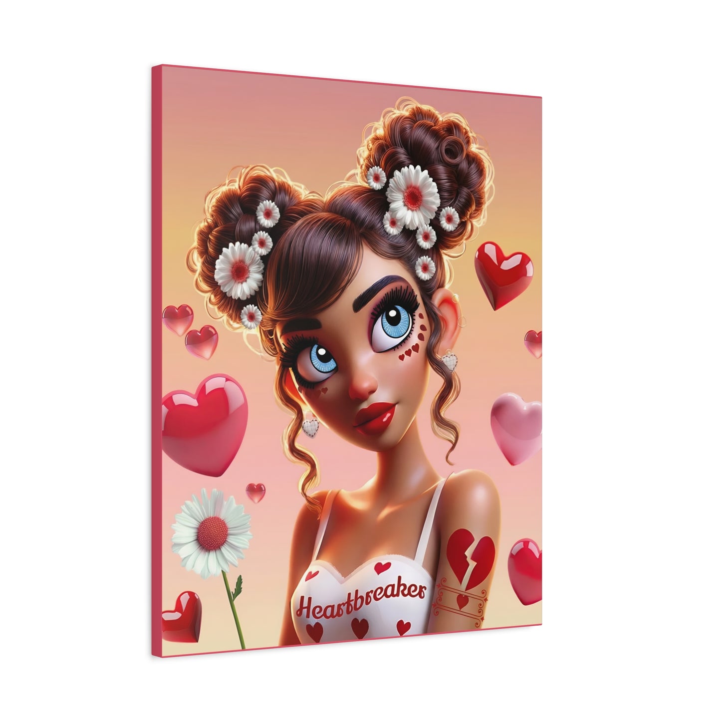Heartbreaker 1 | Raspberry Matte Canvas Print