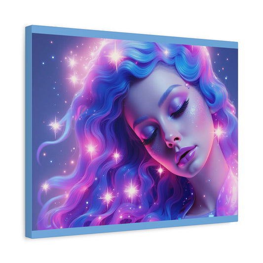 Winter Fantasy1 | Dreamy Neon Muse Matte Canvas Print