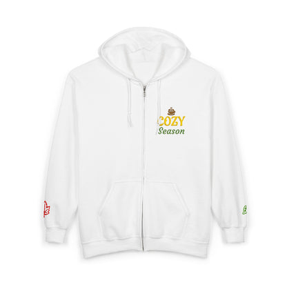 Harvest Haze | 'Cozy Season' Embroidered Zip Hoodie (multiple colors)