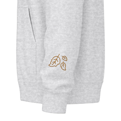 Harvest Haze | 'Cozy Season' Zip Hoodie — Autumn Coffee & Leaves Full-Zip Sweatshirt