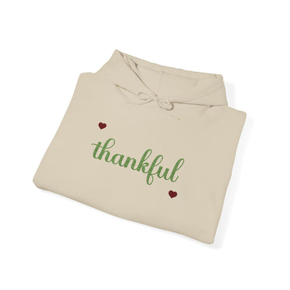 The Thankful Edit1 | Light Green Embroidered Thankful Hoodie, maroon hearts (multiple colors)