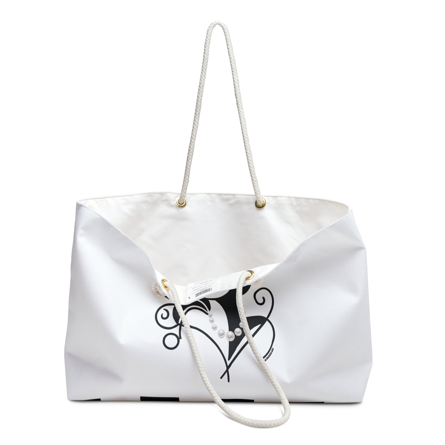 Pearls & Curls4 | White - Two-Sided Weekender Bag