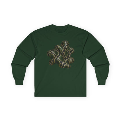 Snake | Olive Snakeskin Abstract Long Sleeve Tee