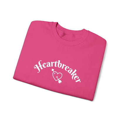 Heartbreaker 0 | White Embroidered Heartbreaker Crewneck Sweatshirt