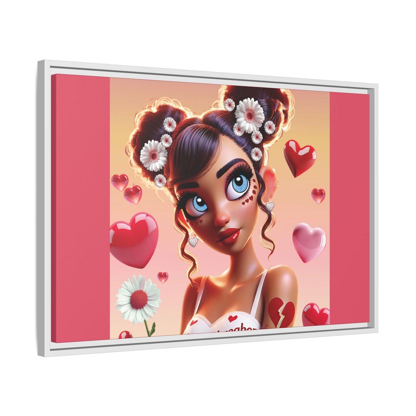 Heartbreaker 1 | Raspberry - Canvas Print, framed matte (multiple sizes/frame colors))