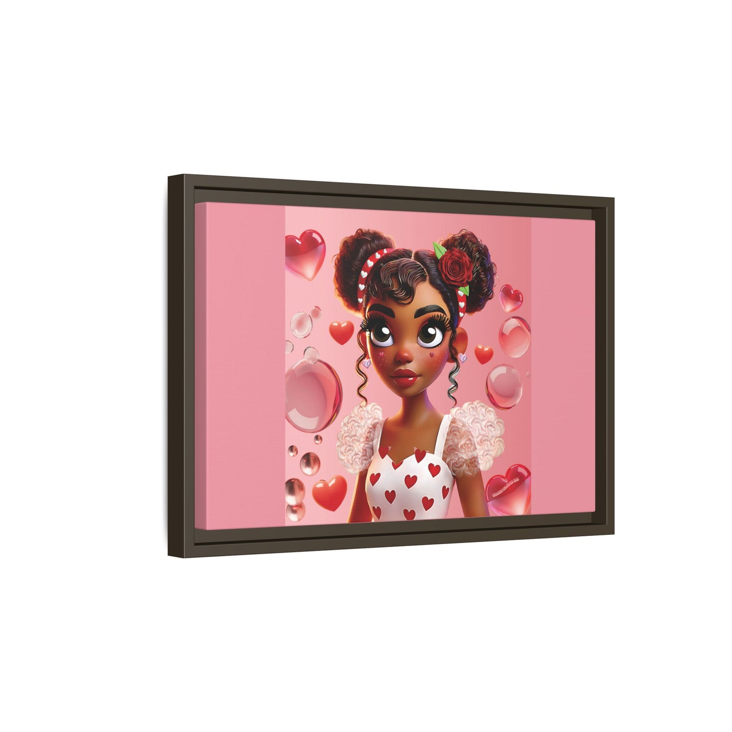 Heartbreaker Girl | Bubblegum - Canvas Print, framed matte (multiple sizes/frame colors)