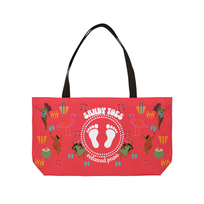 Sandy Toes | Melon Two-Sided Weekender Tote Bag (black girl)