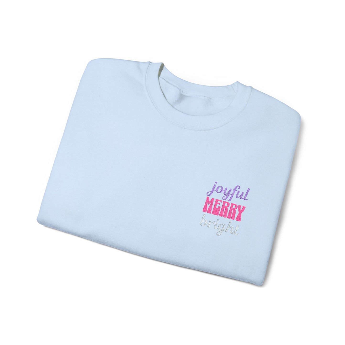 The Joyful Edit2 | Merry & Bright Embroidered Sweatshirt, PINK Palette (multiple colors)