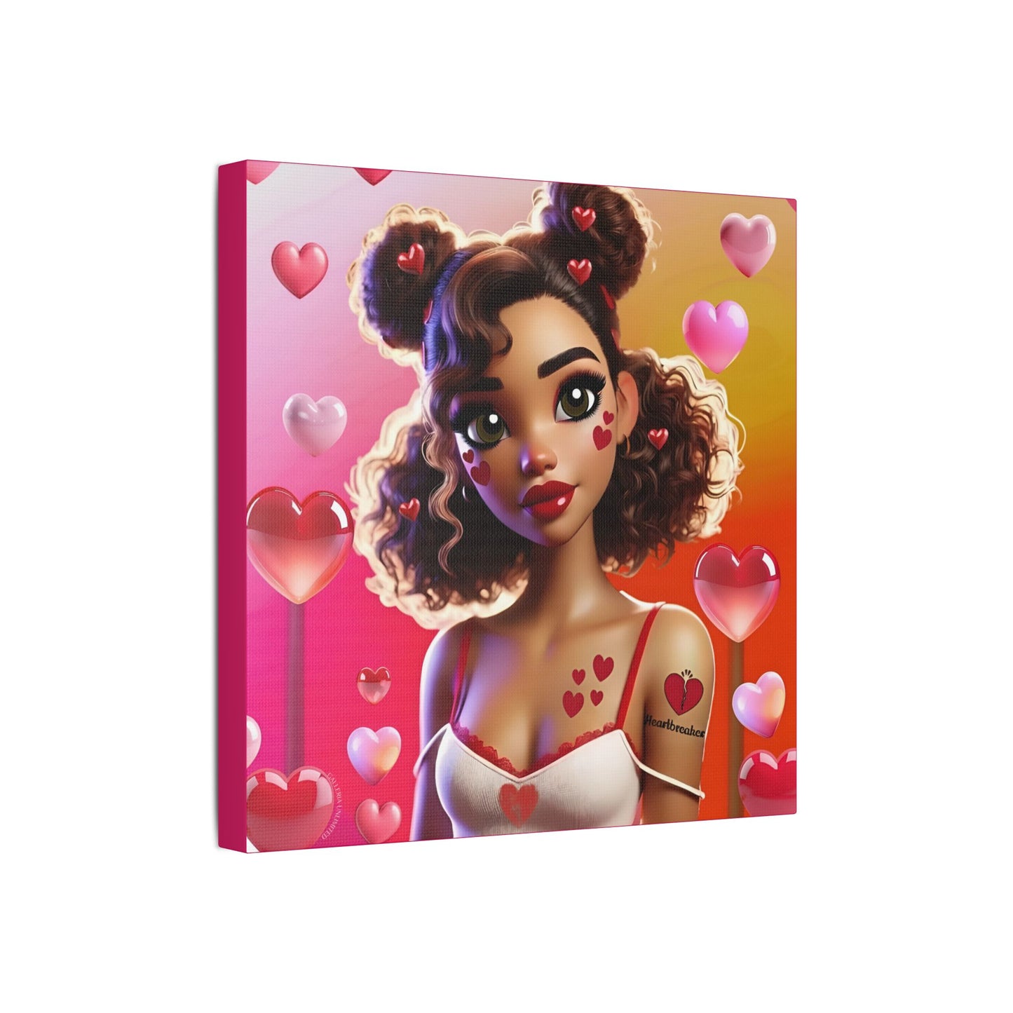 Heartbreaker 2 | Watermelon Satin Stretched Canvas Print