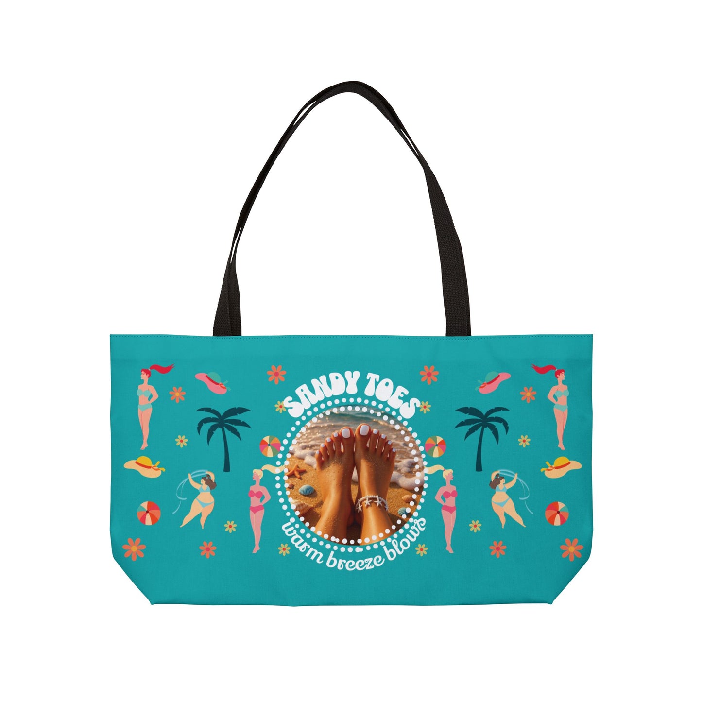 Sandy Toes | Weekender Tote Bag - Seafoam2 (two sides)