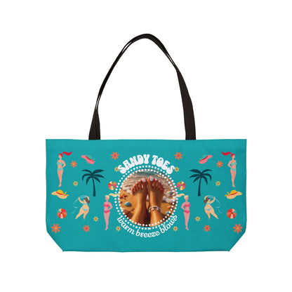 Sandy Toes | Weekender Tote Bag - Seafoam2 (two sides)