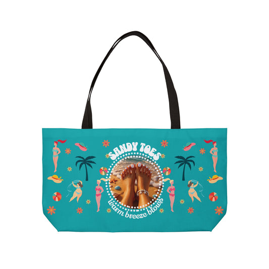 Sandy Toes | Weekender Tote Bag - Seafoam2 (two sides)