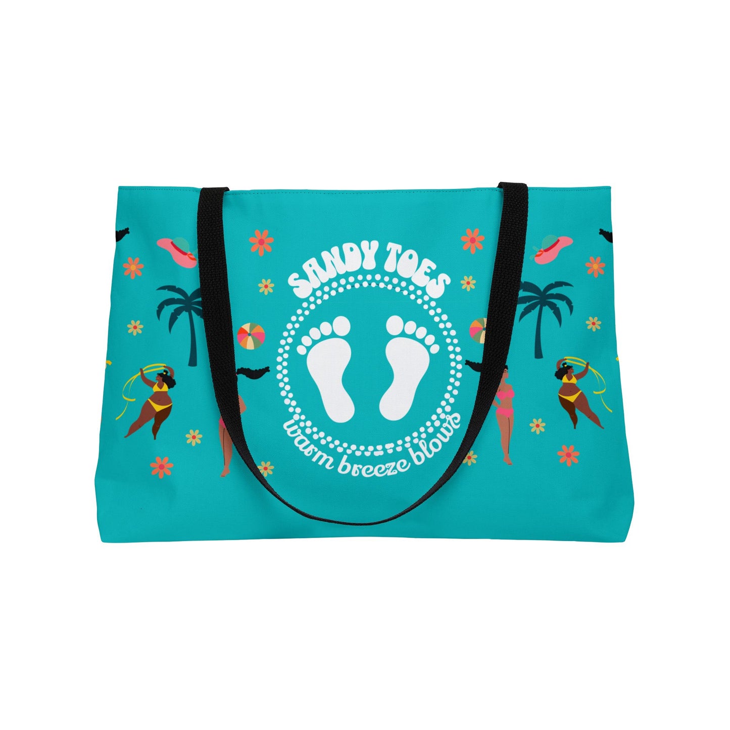 Sandy Toes | Seafoam Weekender Tote Bag (black girl)