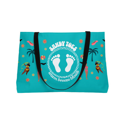 Sandy Toes | Seafoam Weekender Tote Bag (black girl)