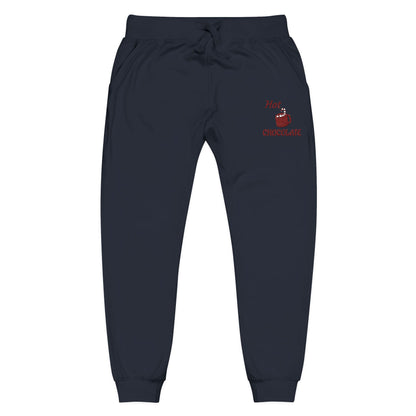 Harvest Haze | Maroon Embroidered 'Hot Chocolate' Sweatpants