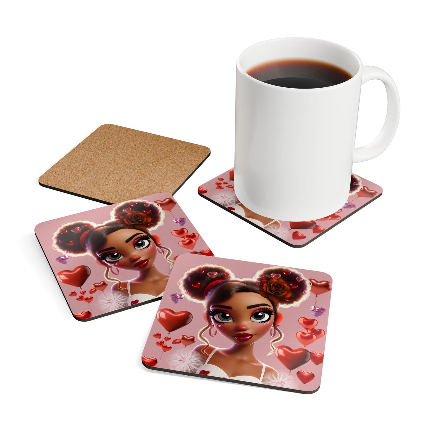 Heartbreaker 3 | Cotton Candy - Corkwood Coaster Set