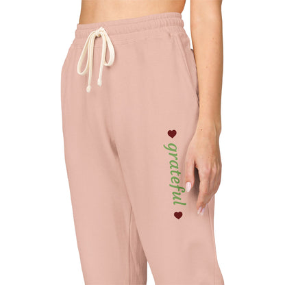 Harvest Haze 8 | Grateful' Vertical Green Script Joggers