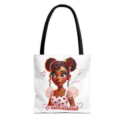 Heartbreaker Girl | Marshmallow All Over Print Two-Tone Tote Bag (multiple strap colors)