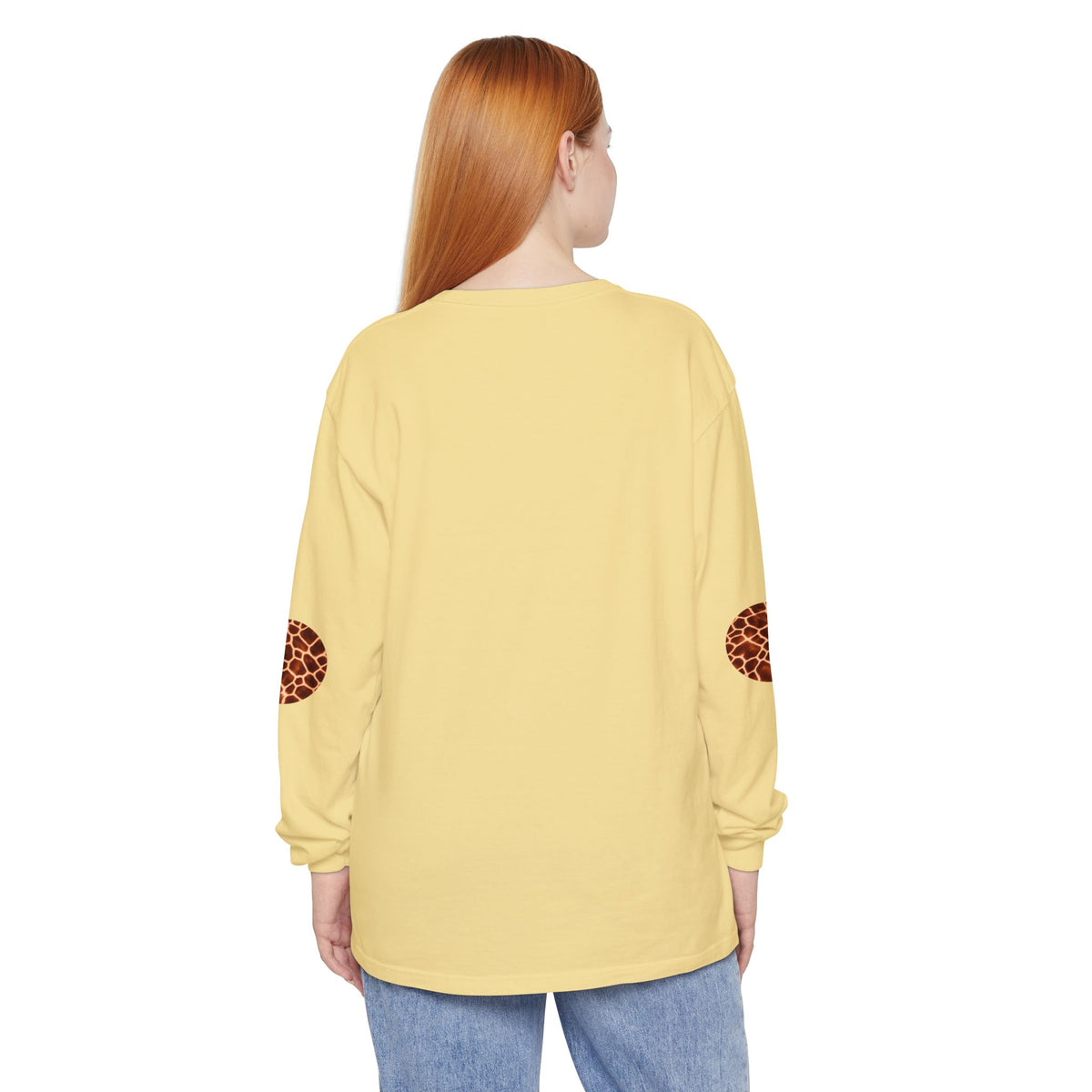 Giraffe | Giraffe Hide Circle Patch Long Sleeve Tee (Elbow Accents), multiple colors