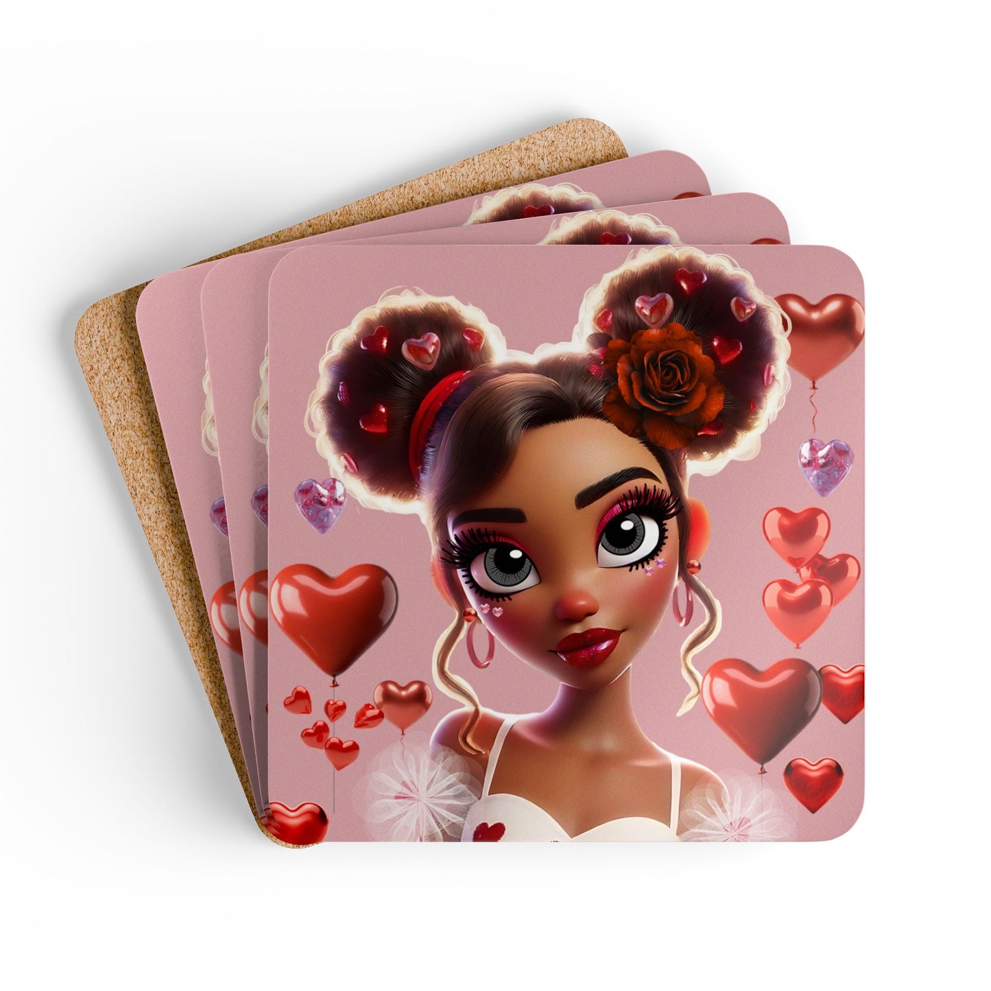 Heartbreaker 3 | Cotton Candy - Corkwood Coaster Set