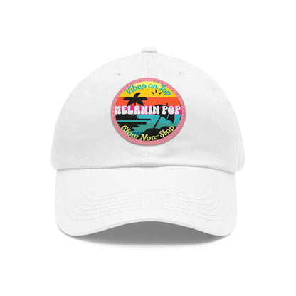Sandy Toes | Melanin Pop Round Leather Patch Dad Cap (multiple colors)