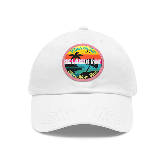 Sandy Toes | Melanin Pop Round Leather Patch Dad Cap (multiple colors)