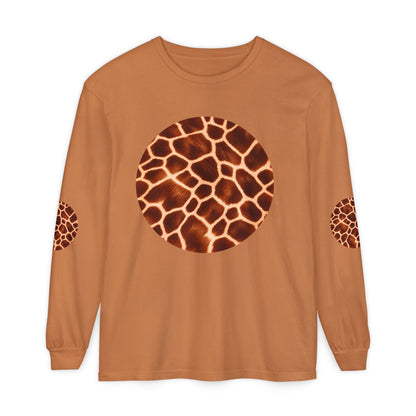 Giraffe | Giraffe Hide Circle Patch Long Sleeve Tee (Elbow Accents), multiple colors