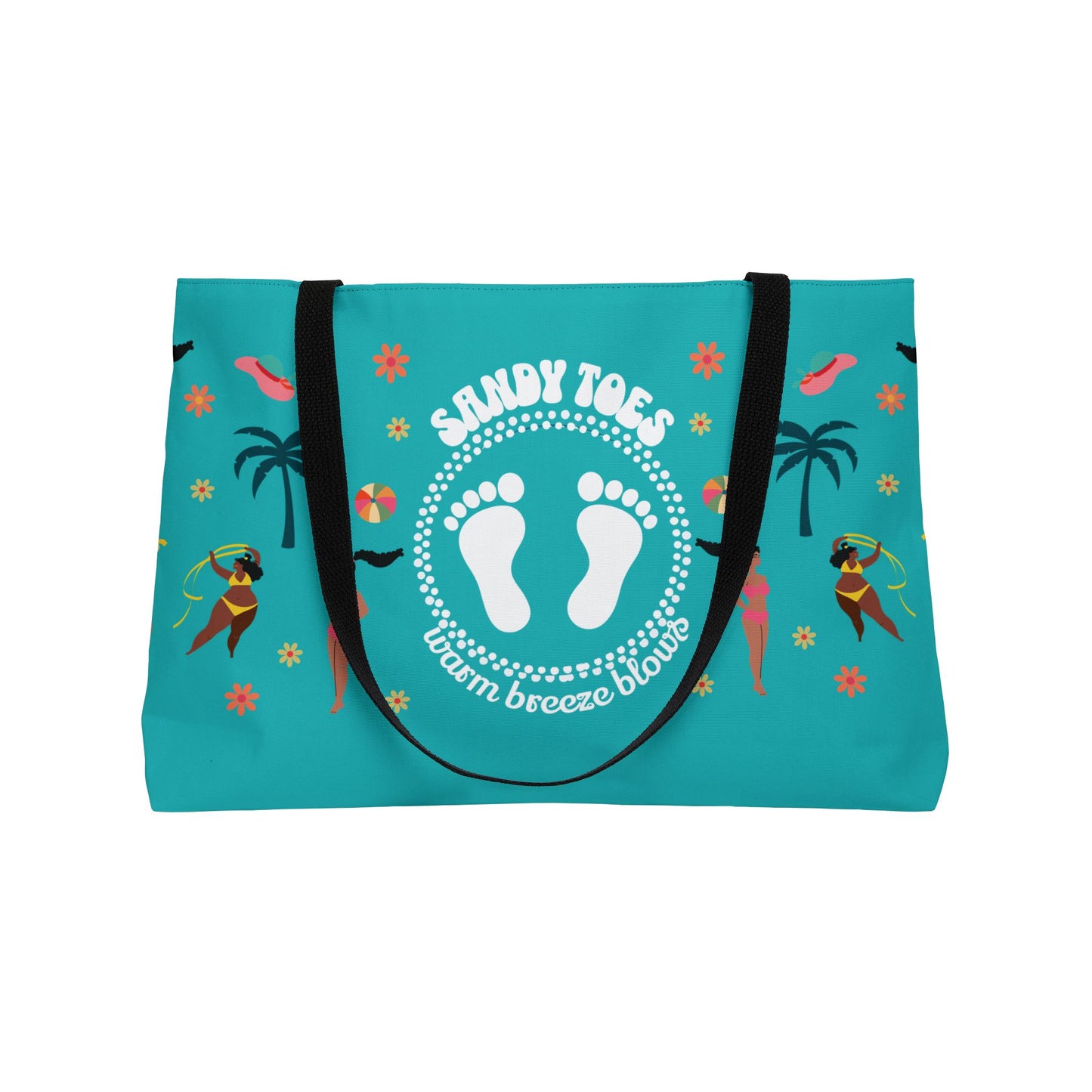 Sandy Toes | Seafoam Two-Sided Weekender Tote Bag (black girl)