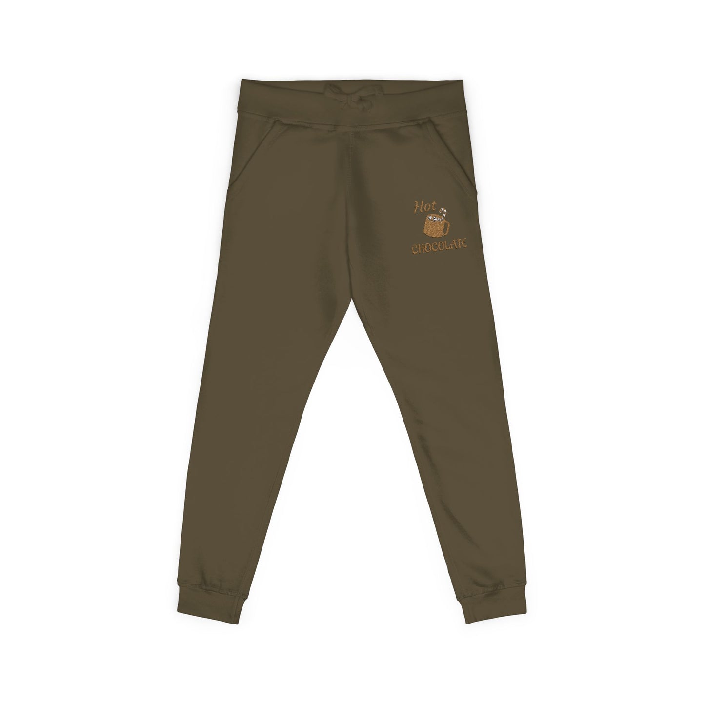 Harvest Haze | Hot Chocolate Gold Embroidered Sweatpants