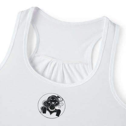 Pearls & Curls1 | White - Plain Ringer Tank (black or white trim)