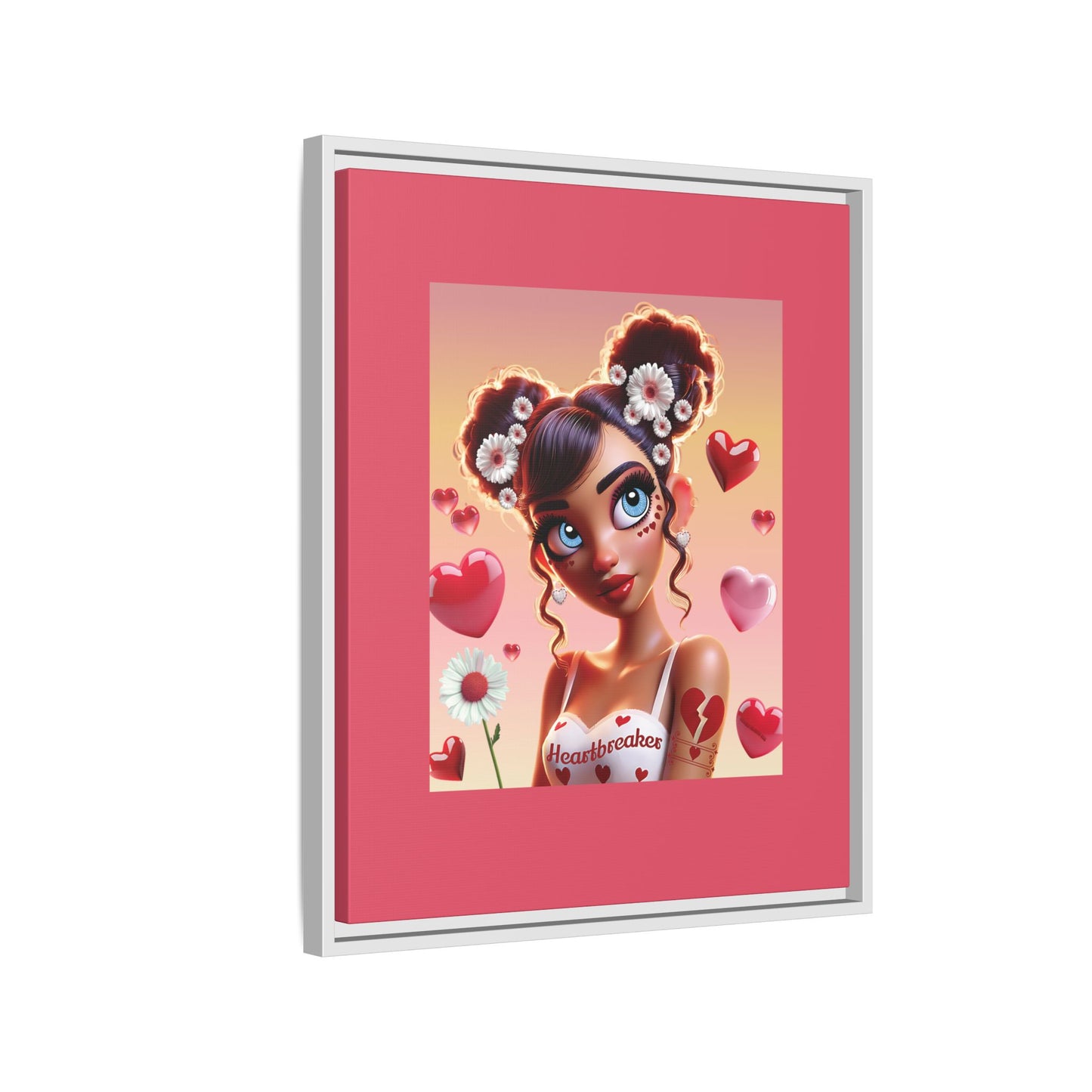 Heartbreaker 1 | Raspberry - Canvas Print, framed matte (multiple sizes/frame colors))