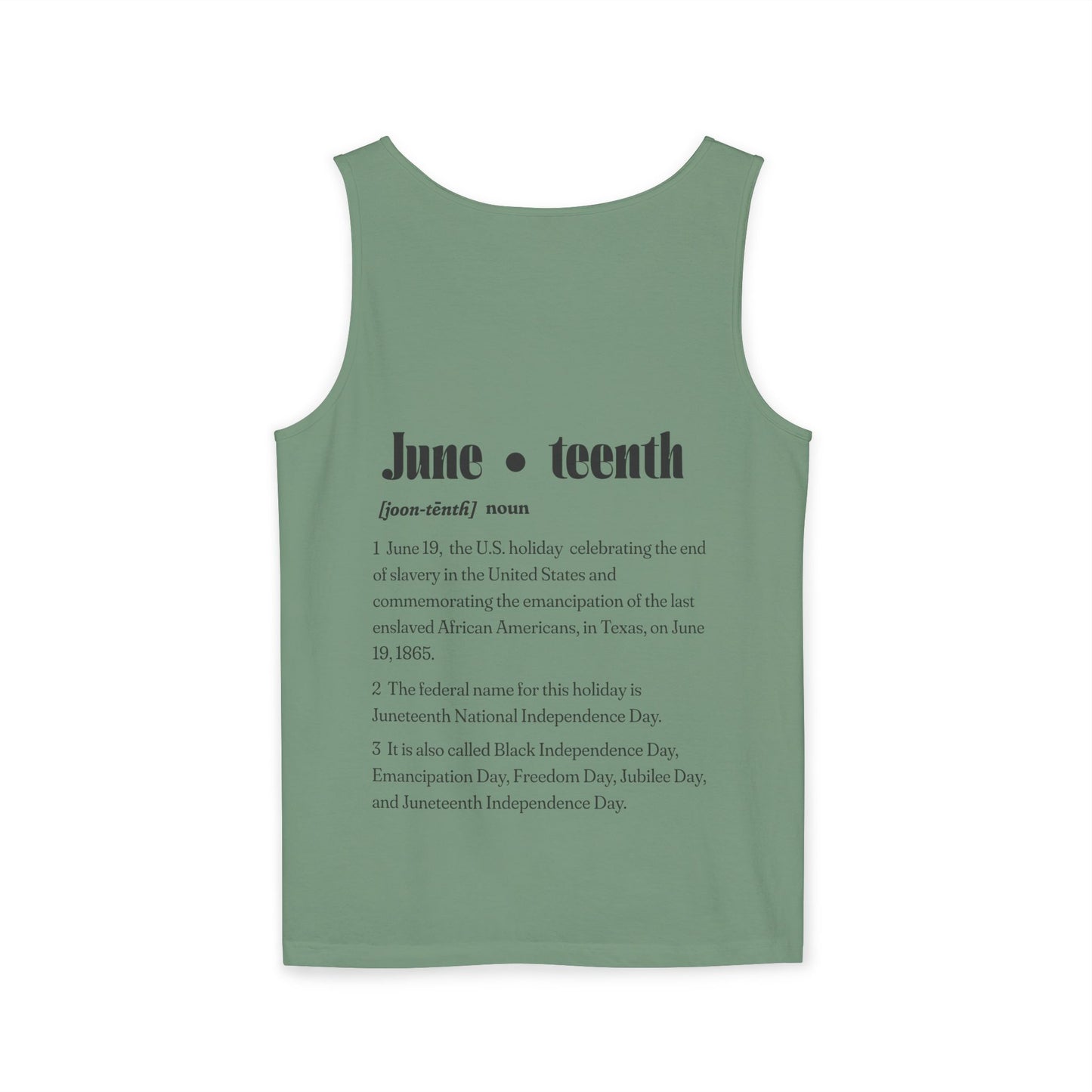 Juneteenth | Graphic Celebratory Tank Top (front and back design)