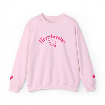 Heartbreaker 0 | Pink Embroidered Heartbreaker Crewneck Sweatshirt