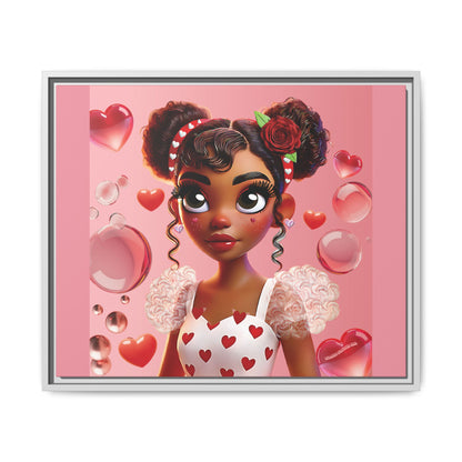 Heartbreaker Girl | Bubblegum - Canvas Print, framed matte (multiple sizes/frame colors)