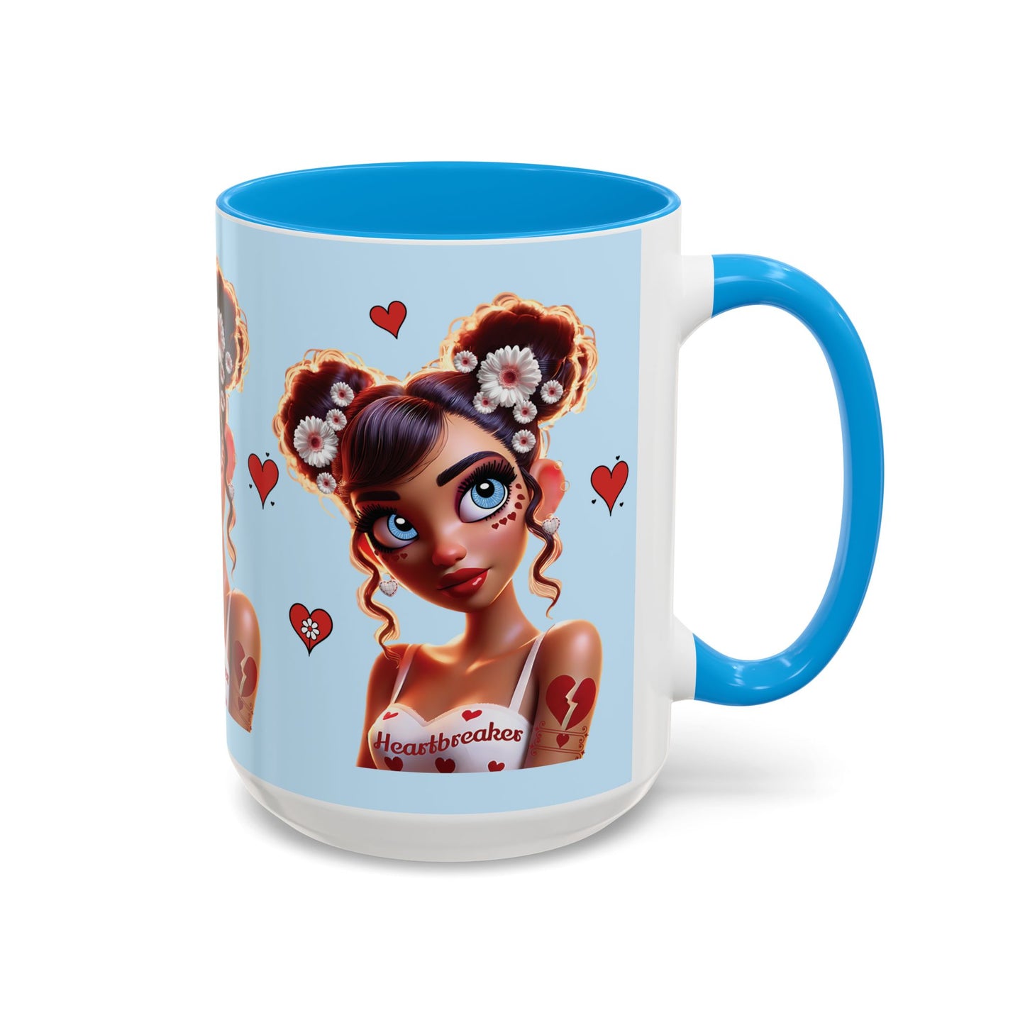 Heartbreaker 1 | Blueberry - Coffee Mug, two-tone, 15 oz (multiple handle colors)