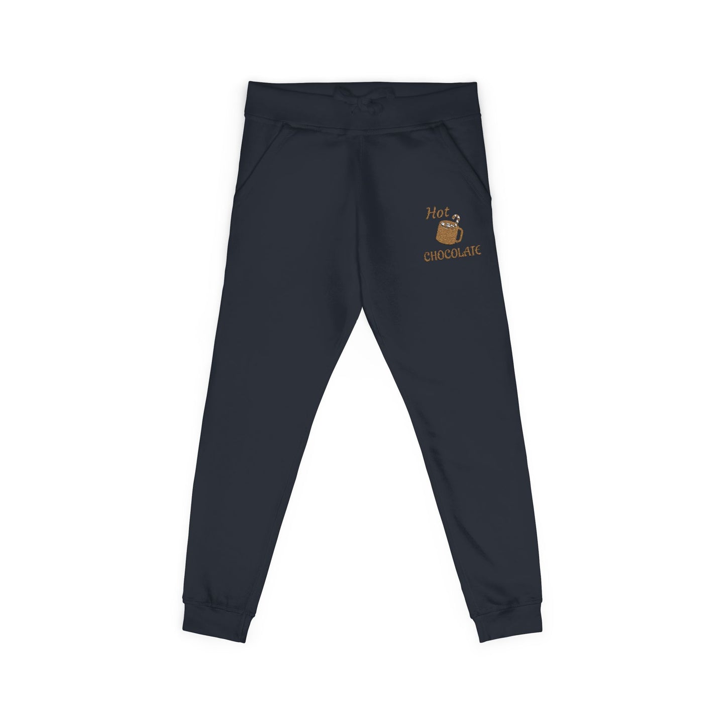 Harvest Haze | Hot Chocolate Gold Embroidered Sweatpants