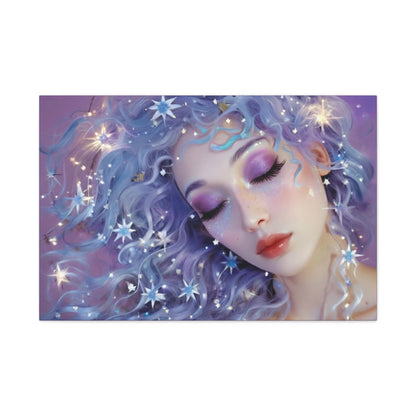 Winter Fantasy2 | Celestial Maiden Slumber Matte Canvas Print
