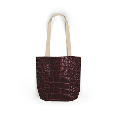 Alligator | Burgundy Print All-Over Pattern Tote Bag (non-textured printed fabric)