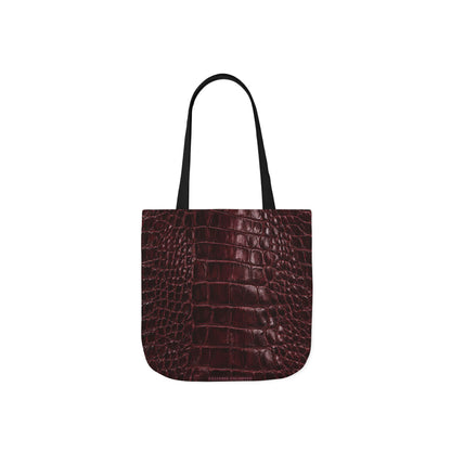 Alligator | Burgundy Print All-Over Pattern Tote Bag (non-textured printed fabric)