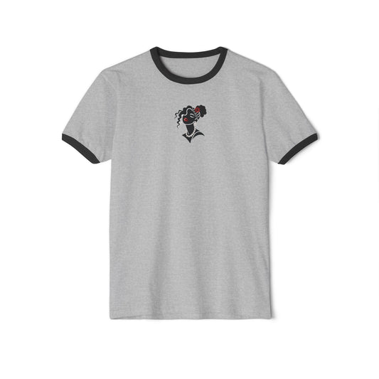 Pearls & Curls5| Ruby Lips Ringer Tee (heather grey or white)