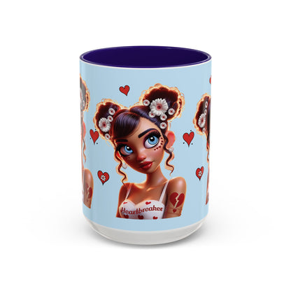 Heartbreaker 1 | Blueberry - Coffee Mug, two-tone, 15 oz (multiple handle colors)