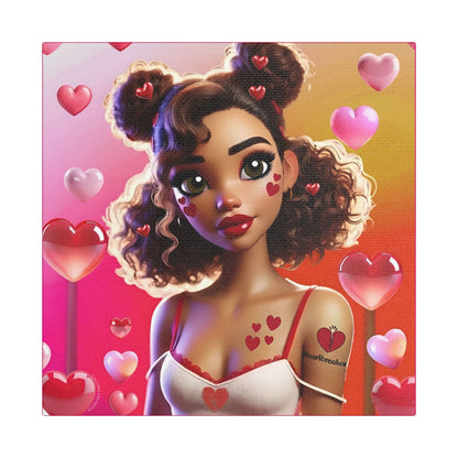 Heartbreaker 2 | Watermelon Satin Stretched Canvas Print