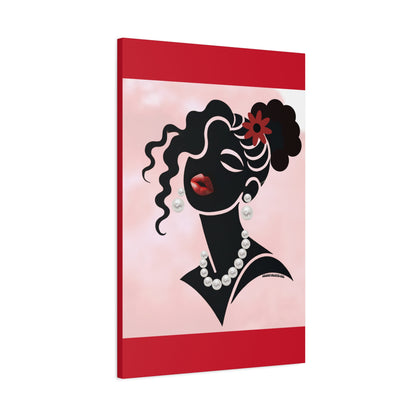 Pearls & Curls5 | Black and White Matte Canvas Print
