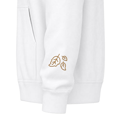 Harvest Haze | 'Cozy Season' Zip Hoodie — Autumn Coffee & Leaves Full-Zip Sweatshirt
