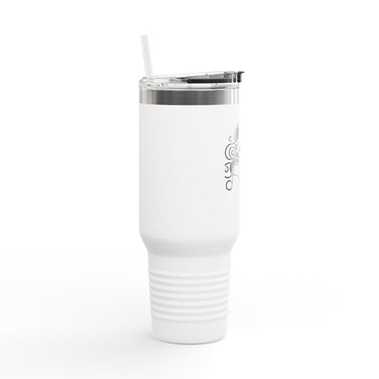 Pearls & Curls4 | Ruby Kiss - Insulated Travel Mug, 40oz (black, white, or red)
