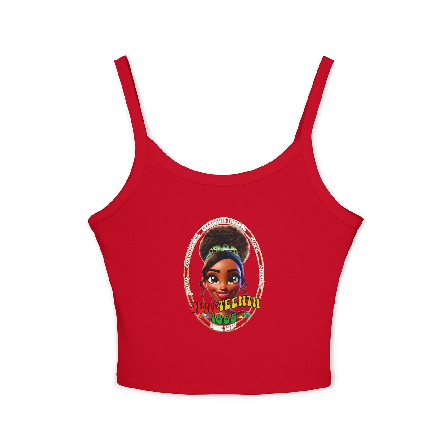 Juneteenth | Spaghetti Strap Women's Baby Tank Top (front and back design)